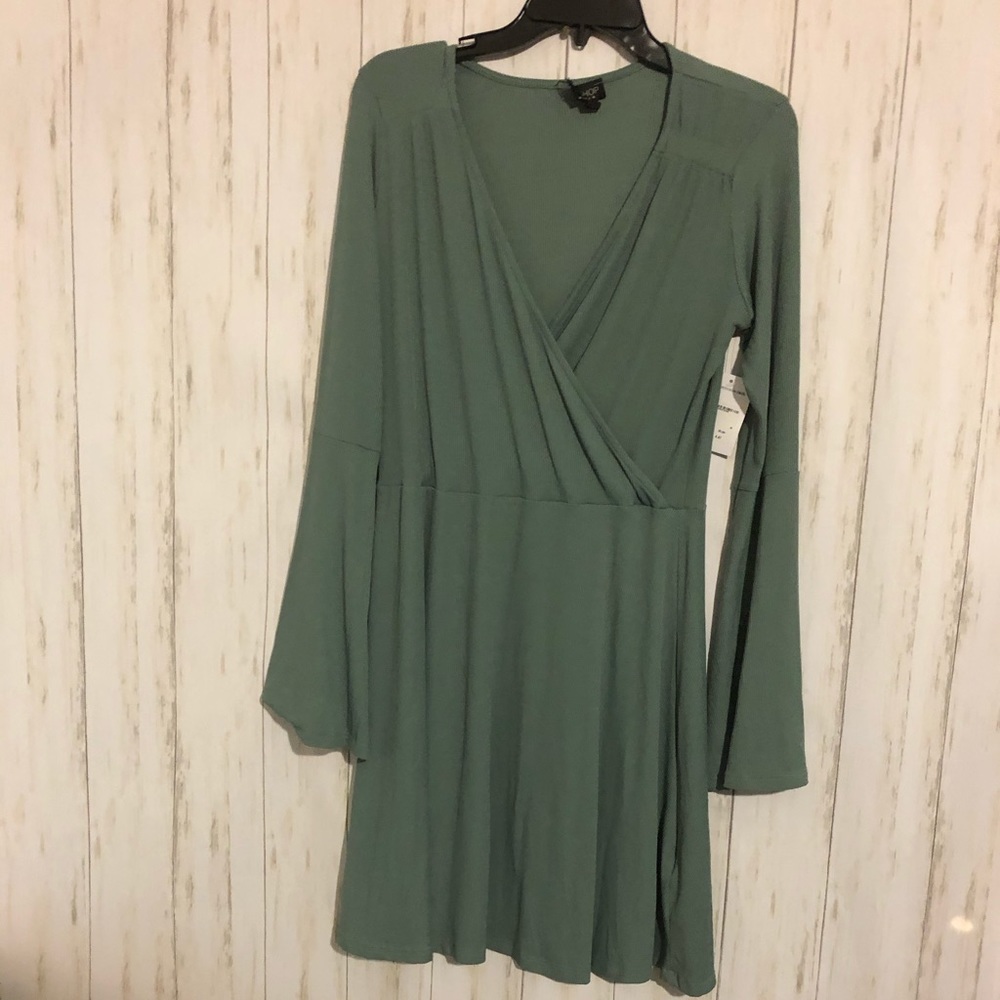 Topshop wrap green dress 10